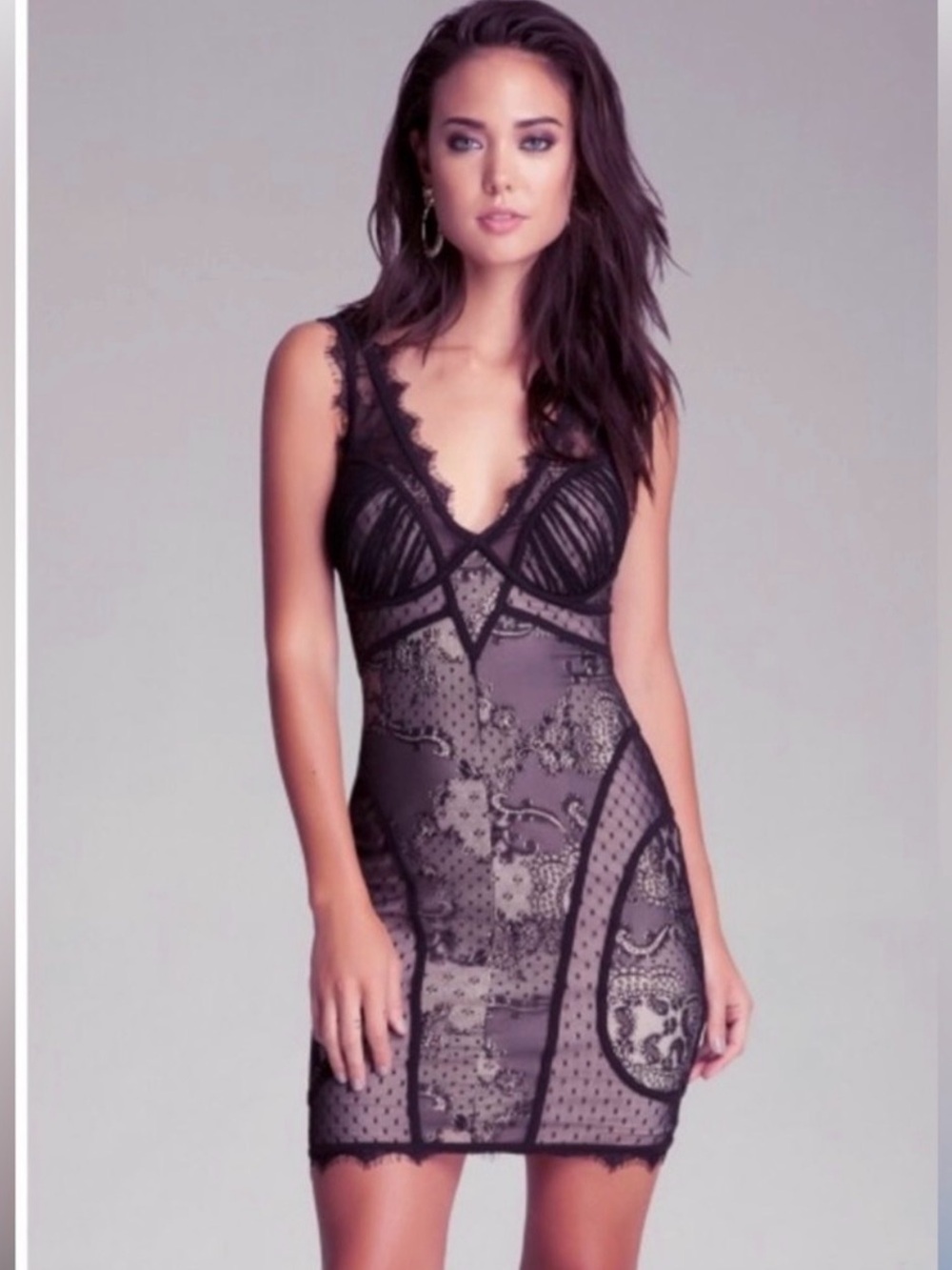 bebe Black Lace Mini Dress